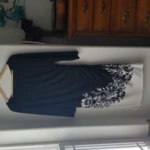 Ralph Lauren Black and White Floral Work Dress